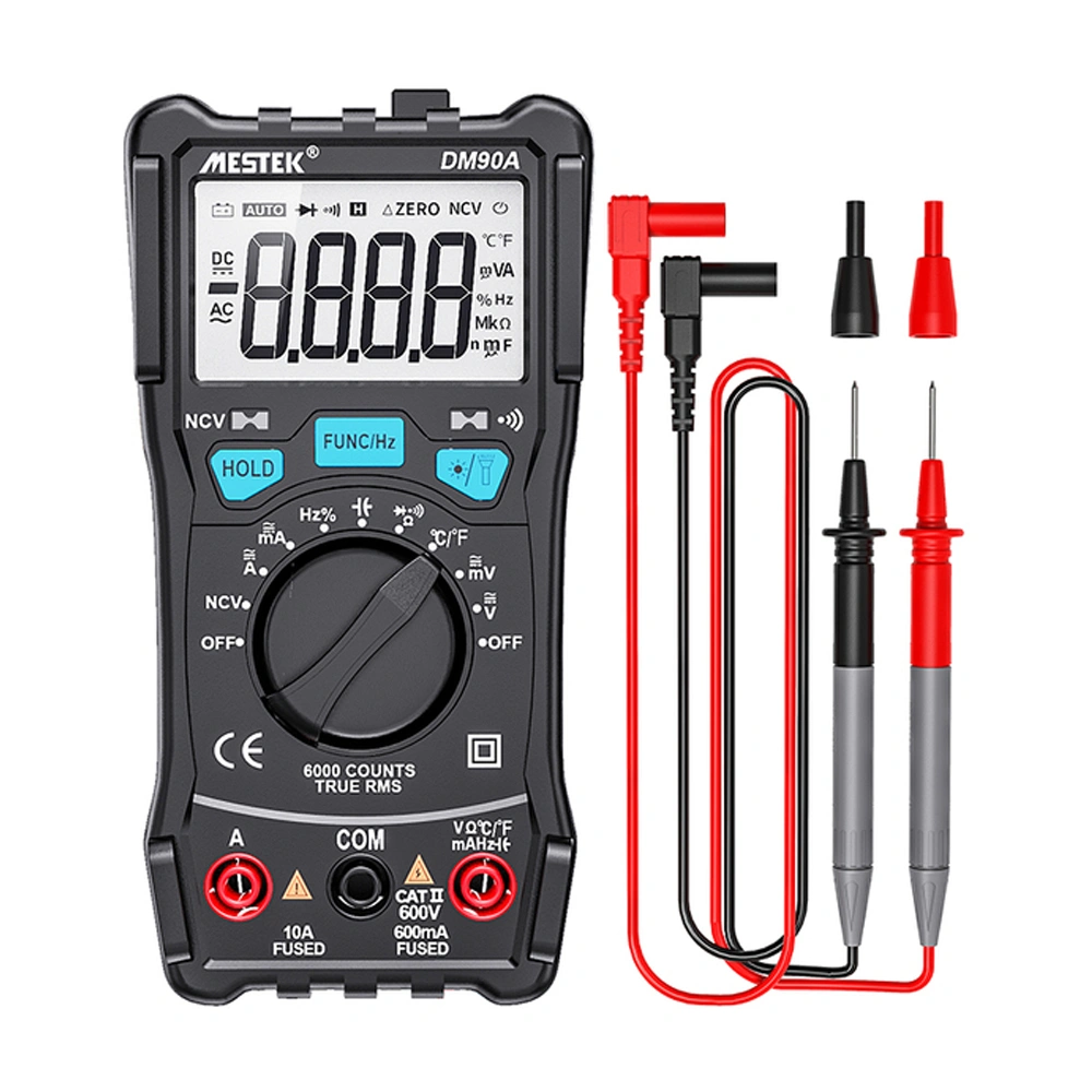 DM90A 6000 Counts True RMS NCV Digital Multimeter Auto Ranging AC/DC Voltage Resistance Tester