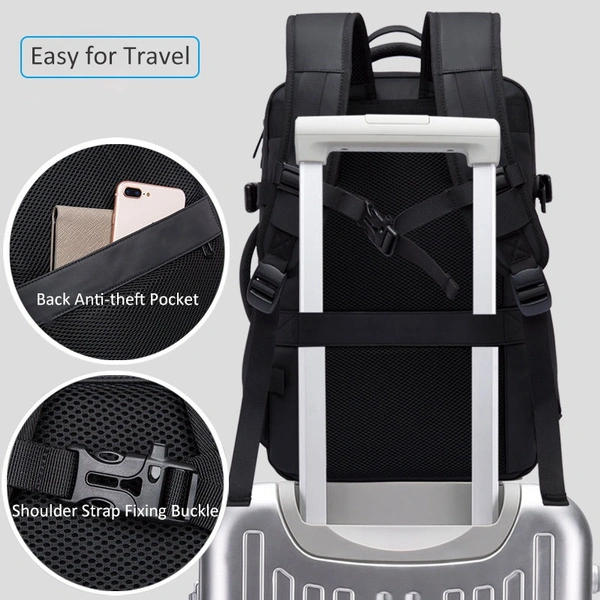 15.6 inch Multi-layer Waterproof USB Charging Anti-thief Laptop Backpack Travel Male Bag