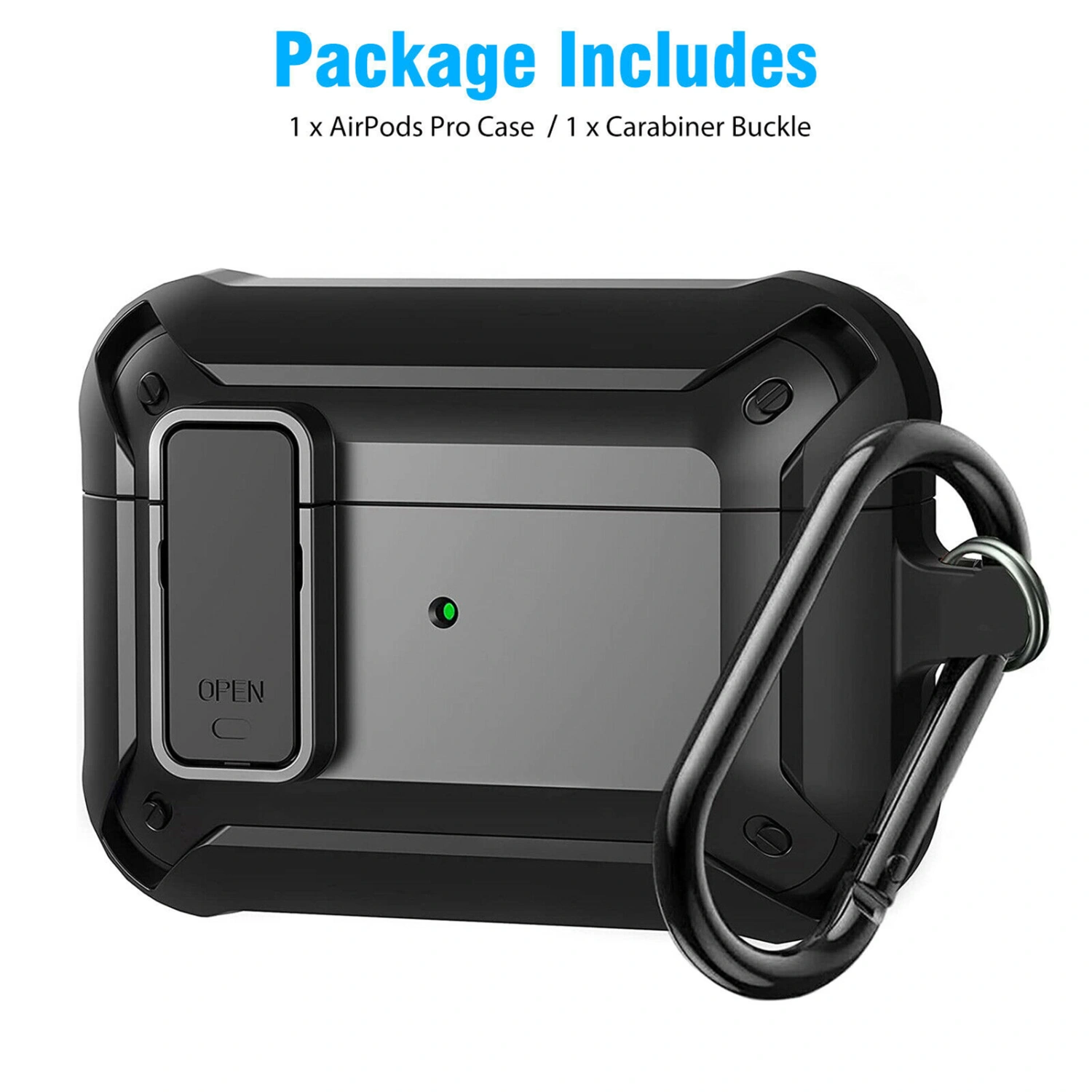 Protective Case for Apple AirPods Pro 2019 Protective Cover + Keychain Clip Shockproof Skin