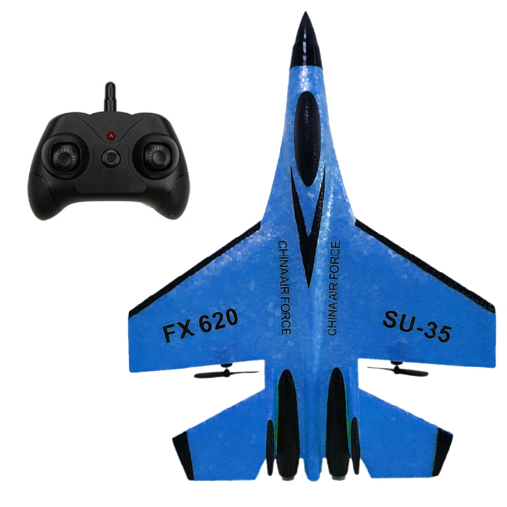 SU-35 Remote Control Airplane Model RC Fixed Wing Plane Glider with Light Children Toys (Blue)