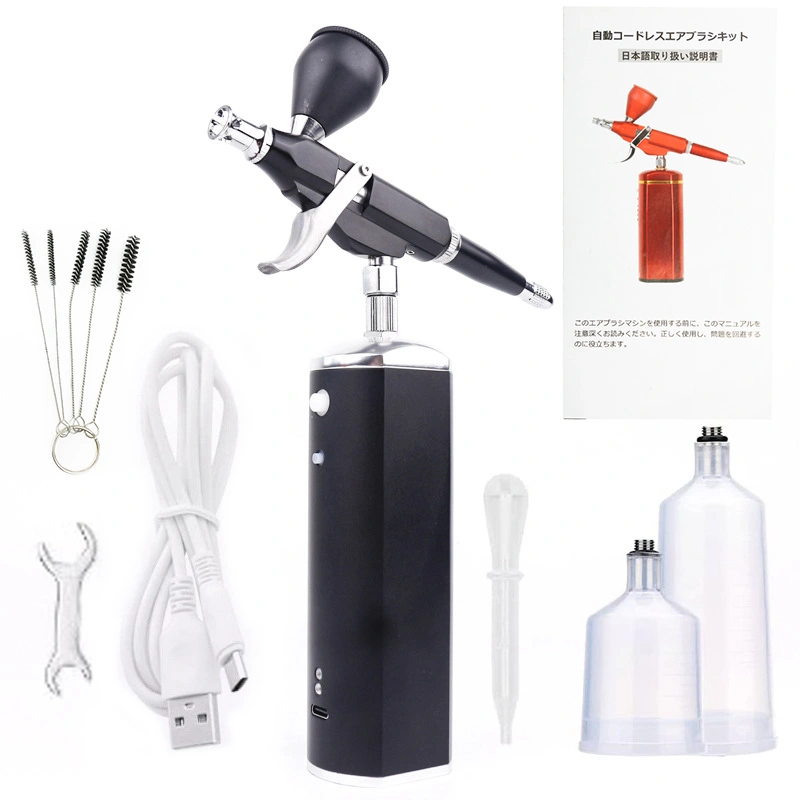 Mini Airbrush Kit Rechargeable Cordless Airbrush Compressor Dual Action Handheld Airbrush Gun