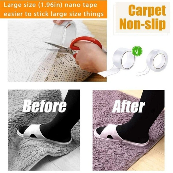 Transparent Nano Tape Washable Reusable Double-sided Adhesive (1 Meter)