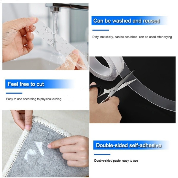 Transparent Nano Tape Washable Reusable Double-sided Adhesive (2 Meter)