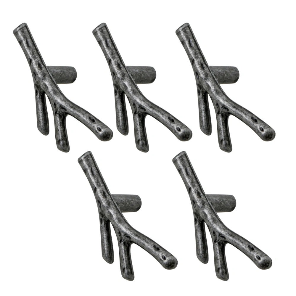 5pcs Modern Tree Branch Furniture Handle Cabinet Handles Drawer Knobs Door Pulls (Ancient Iron)