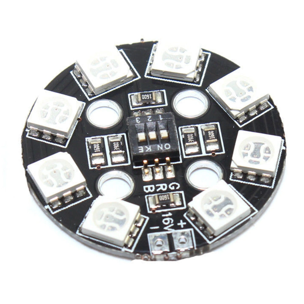 X8/16V 8-bit RGB Full Color LED Module Circular PCB Board 5050 for FPV RC Multicopter F17710