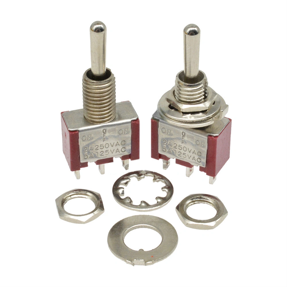 10pcs 3 Pins MTS-123 Self-reset Toggle Switch 13*7mm 125V/5A 250V/2A Rocker Power Toggle Switch