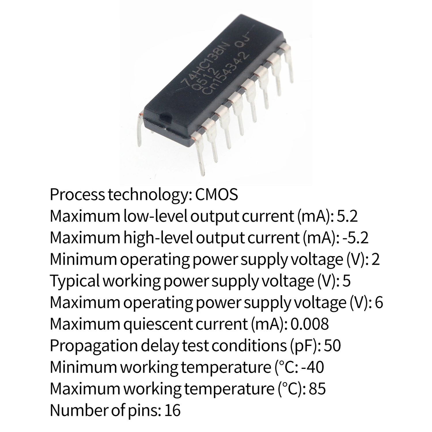 5pcs SN74HC138N DIP-16 Chip Integrated Circuit IC Chip Compact Low Current Electronic Component