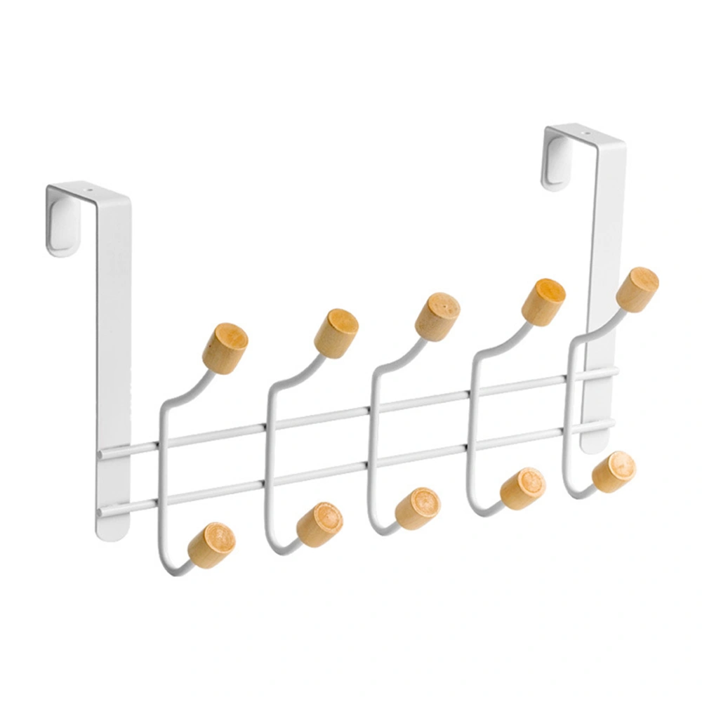 Punch-free Door Hanger Iron Coat Hanging Rack Over Door Shelf for Hat Towels Coat (10 Hooks)