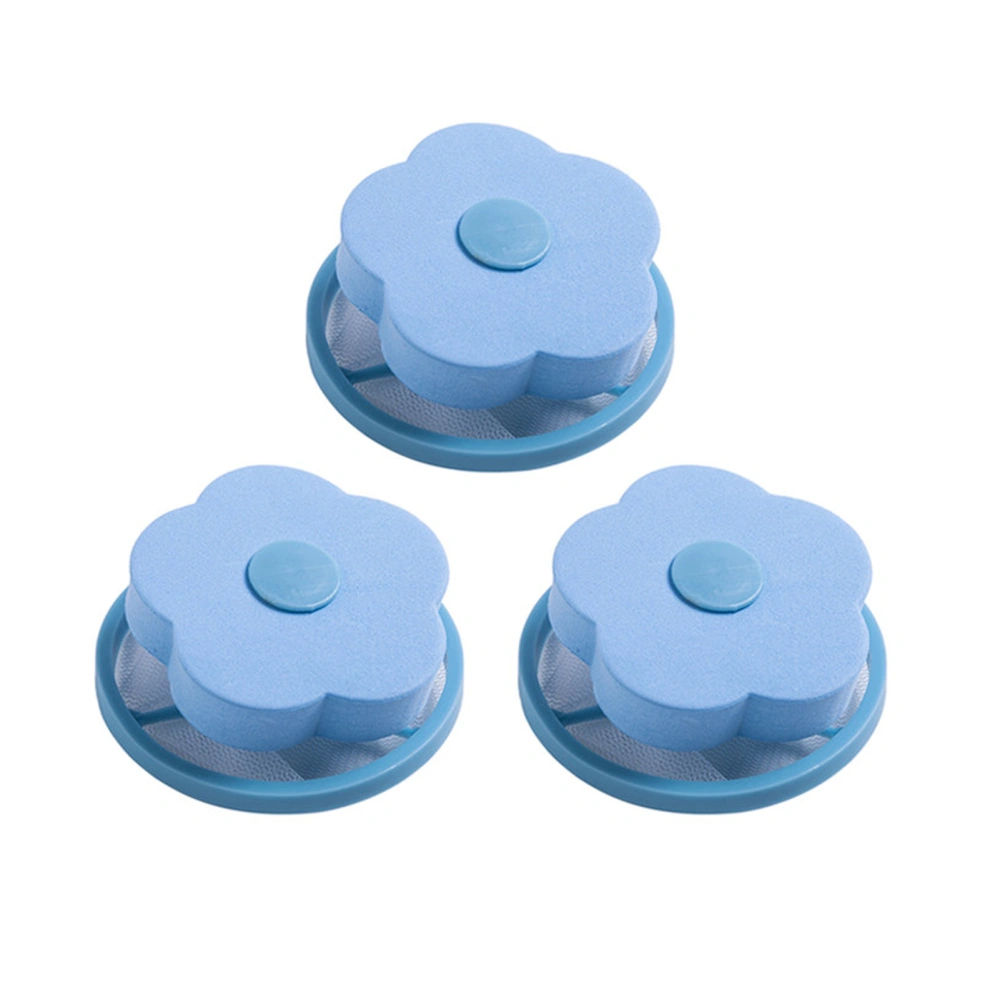 5pcs Reusable Washing Machine Floating Mesh Filter Bag Pet Fur Lint Catcher Hair Remover (Blue)