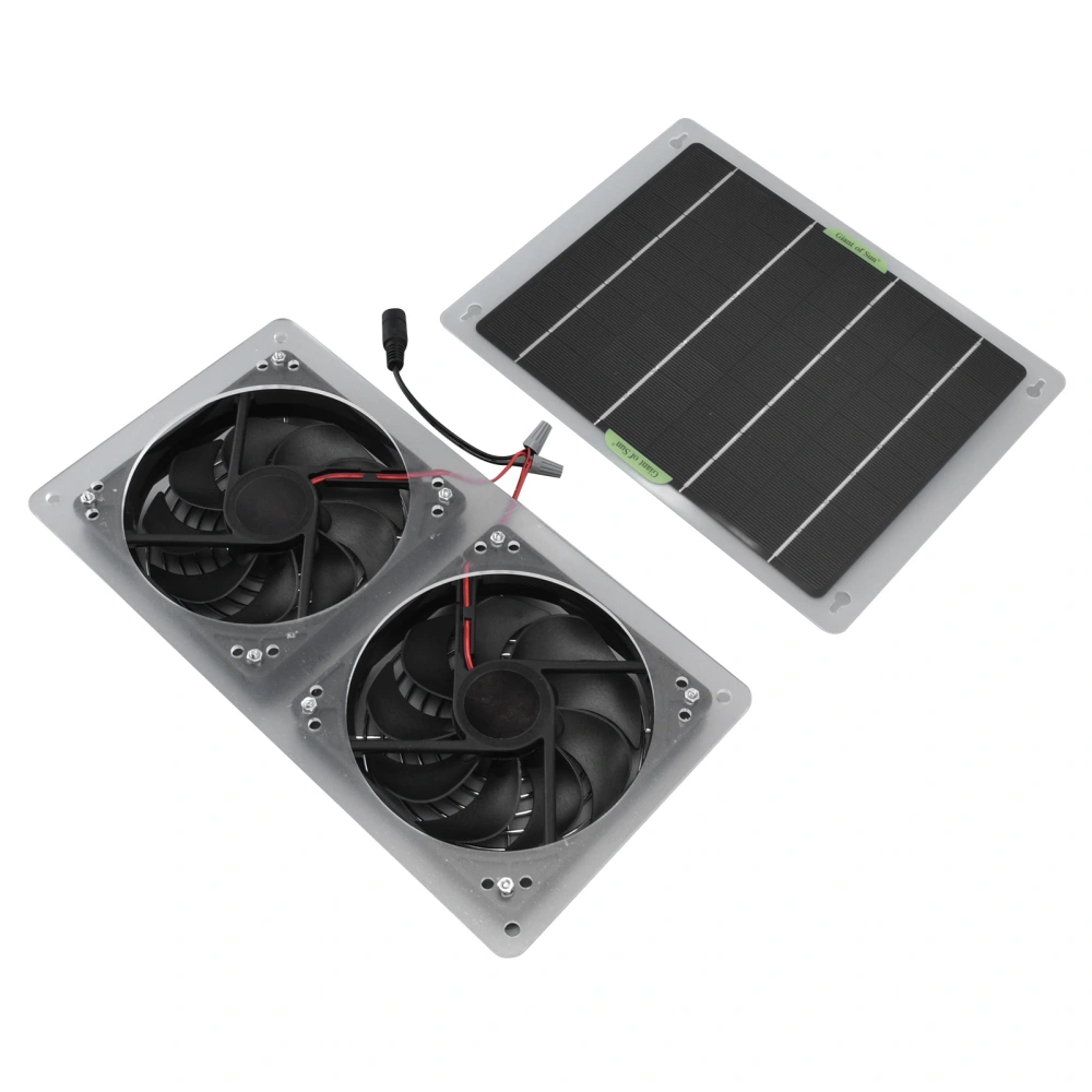 Solar Panel Fan Kit 100W 12V Waterproof Dual Exhaust Fan Solar Panel Set for Home Greenhouse