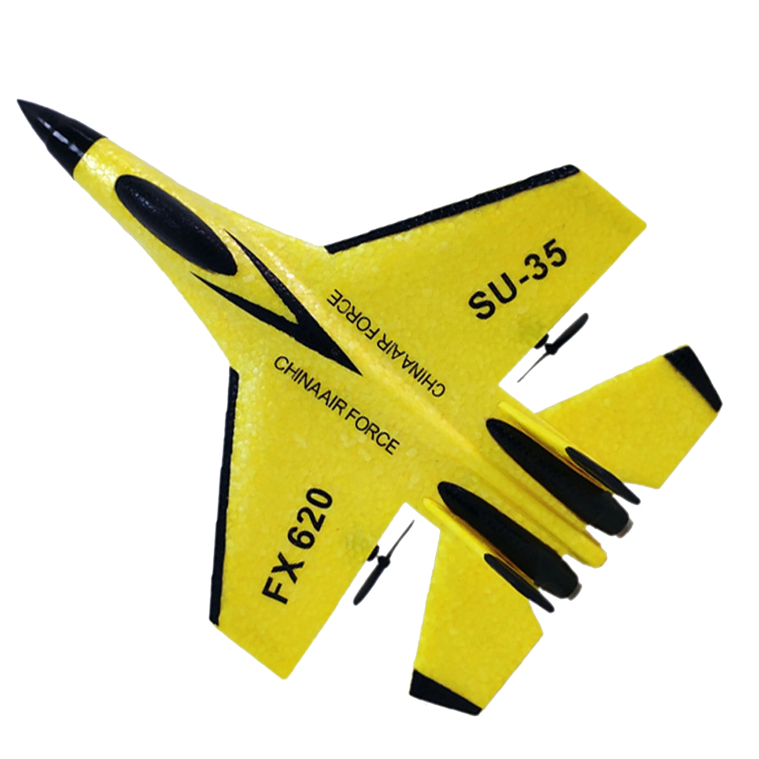 SU35 2 Channel RC Aircraft Fixed Wing Glider Remote Control Airplane Model w/Light Toys(Yellow)