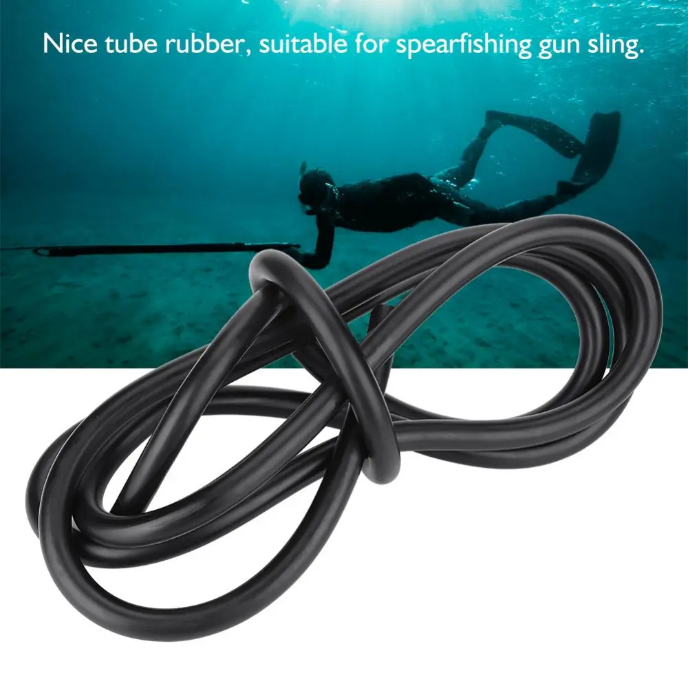 2.5x12mm Speargun Rubber Band Sling Spearfishing Diving Tube Elastic Latex Tubing Black (1m)