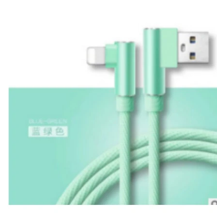 1m Double Elbow 90 Degrees Mobile Phone Data Cable Data Transmission Micro USB Cable for iPhone