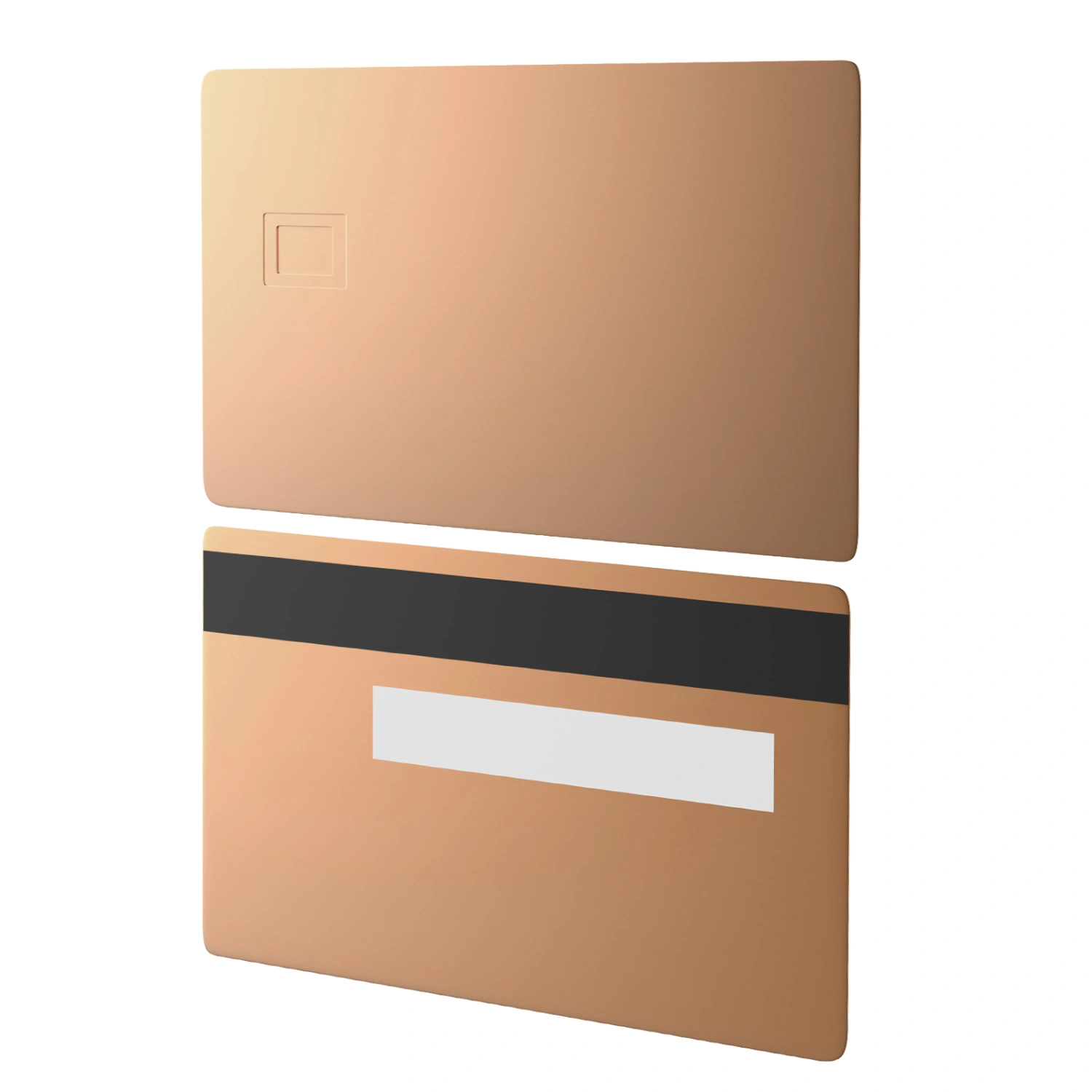 2pcs Stainless Steel Metal Card 4442 Chip Slot Blank DIY Card with HiCo 3 Track Magnetic Stripe
