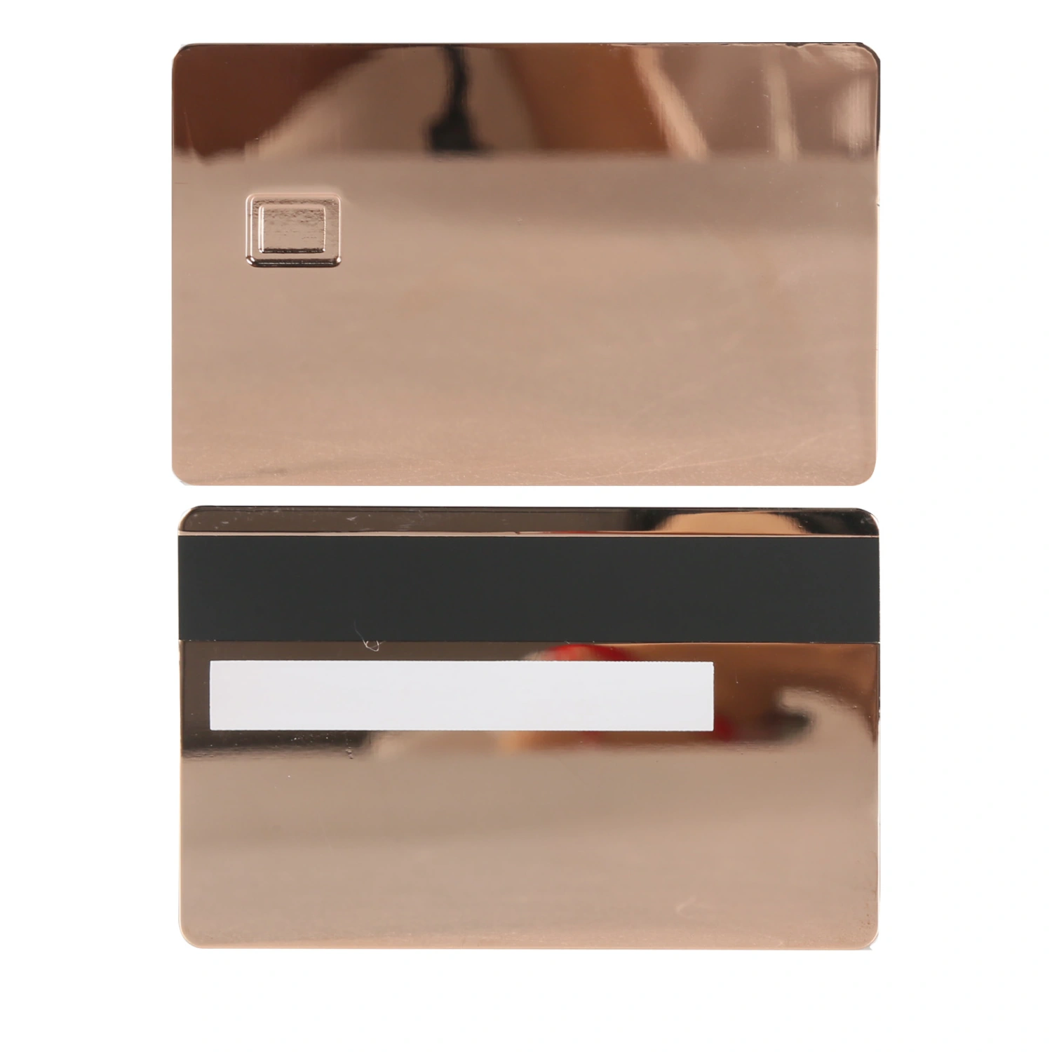 2pcs Stainless Steel Metal Card 4442 Chip Slot Blank DIY Card with HiCo 3 Track Magnetic Stripe