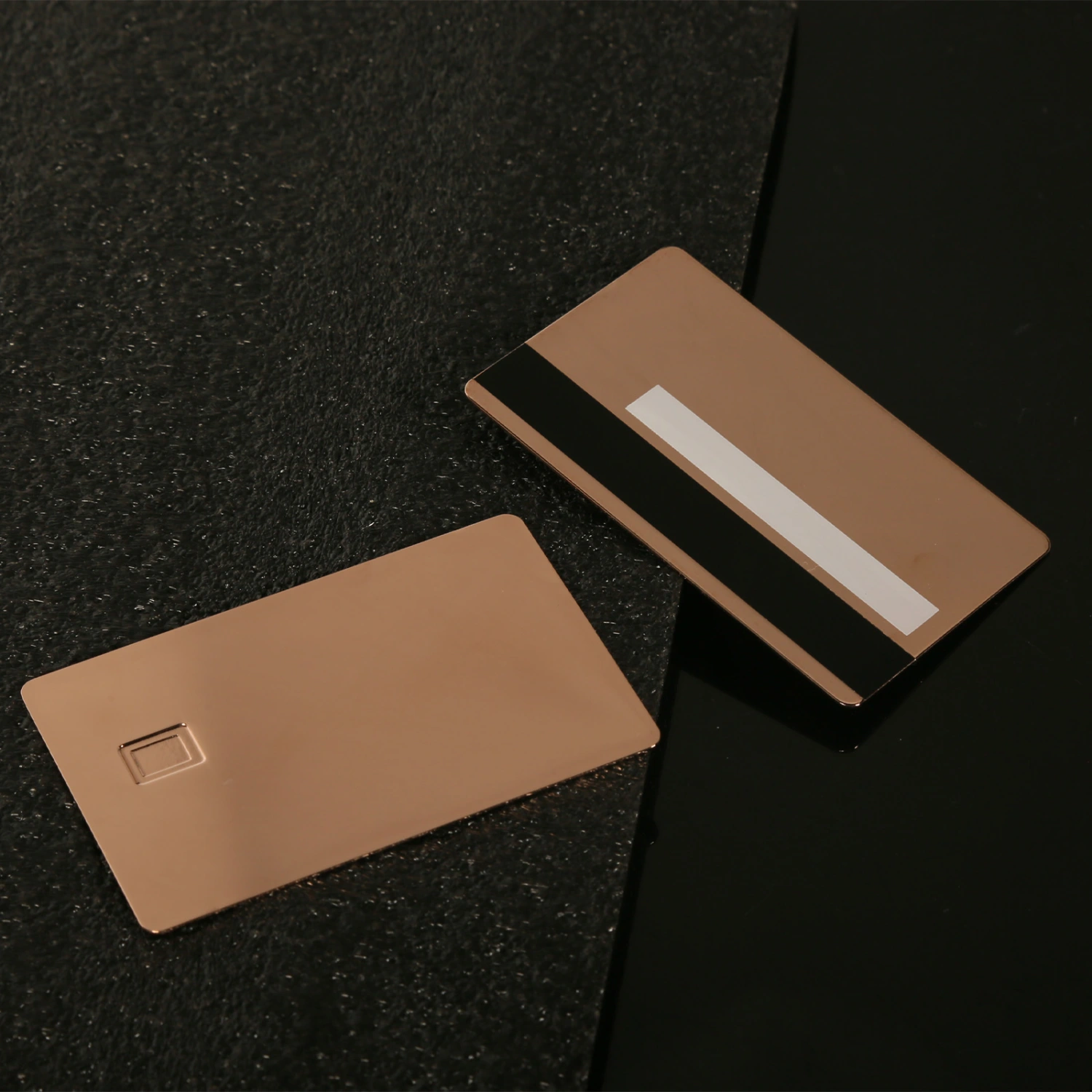 2pcs Stainless Steel Metal Card 4442 Chip Slot Blank DIY Card with HiCo 3 Track Magnetic Stripe
