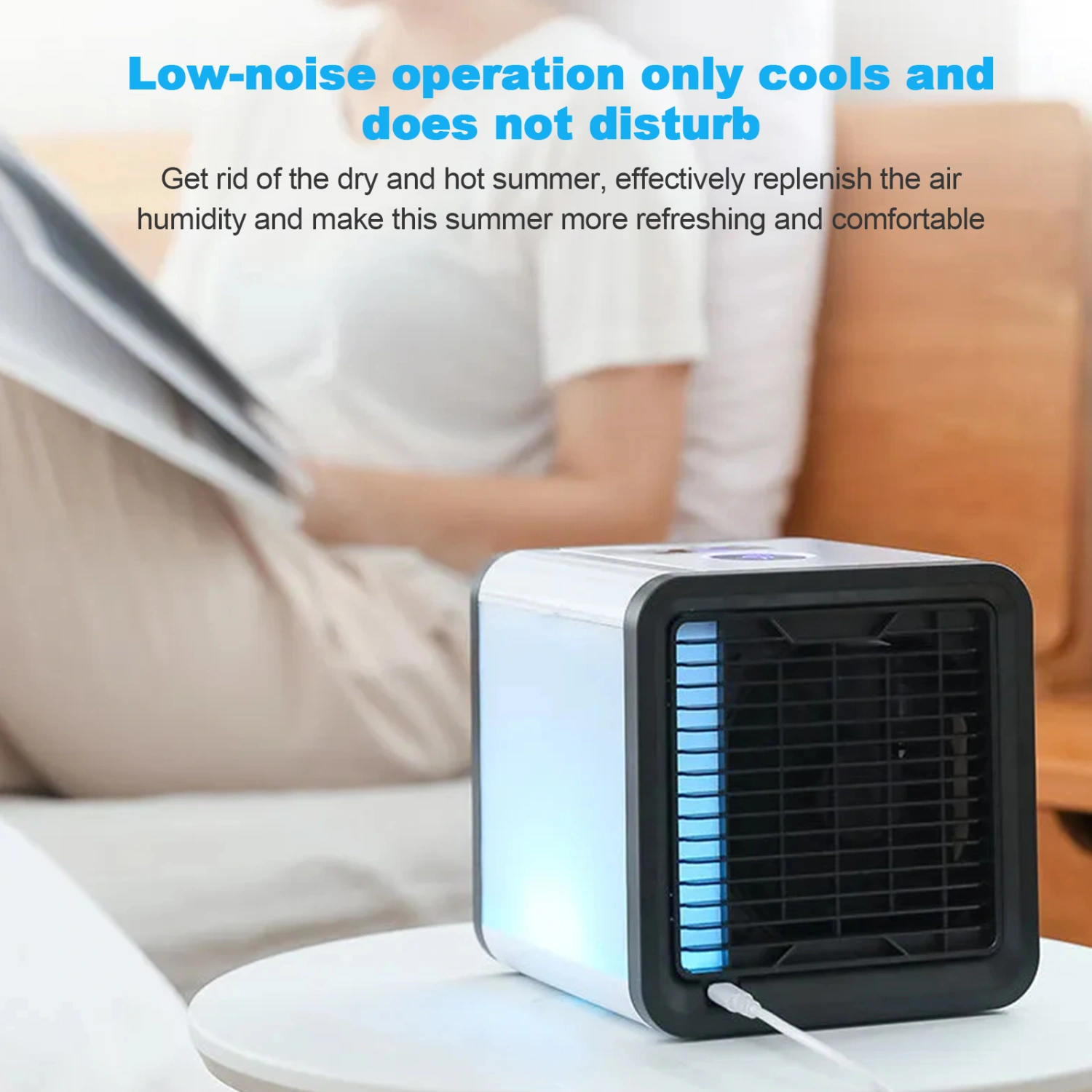Home Desktop Small Air Cooler Portable 3 Gears USB Water Cooling Fan Mini Air Conditioning Fan