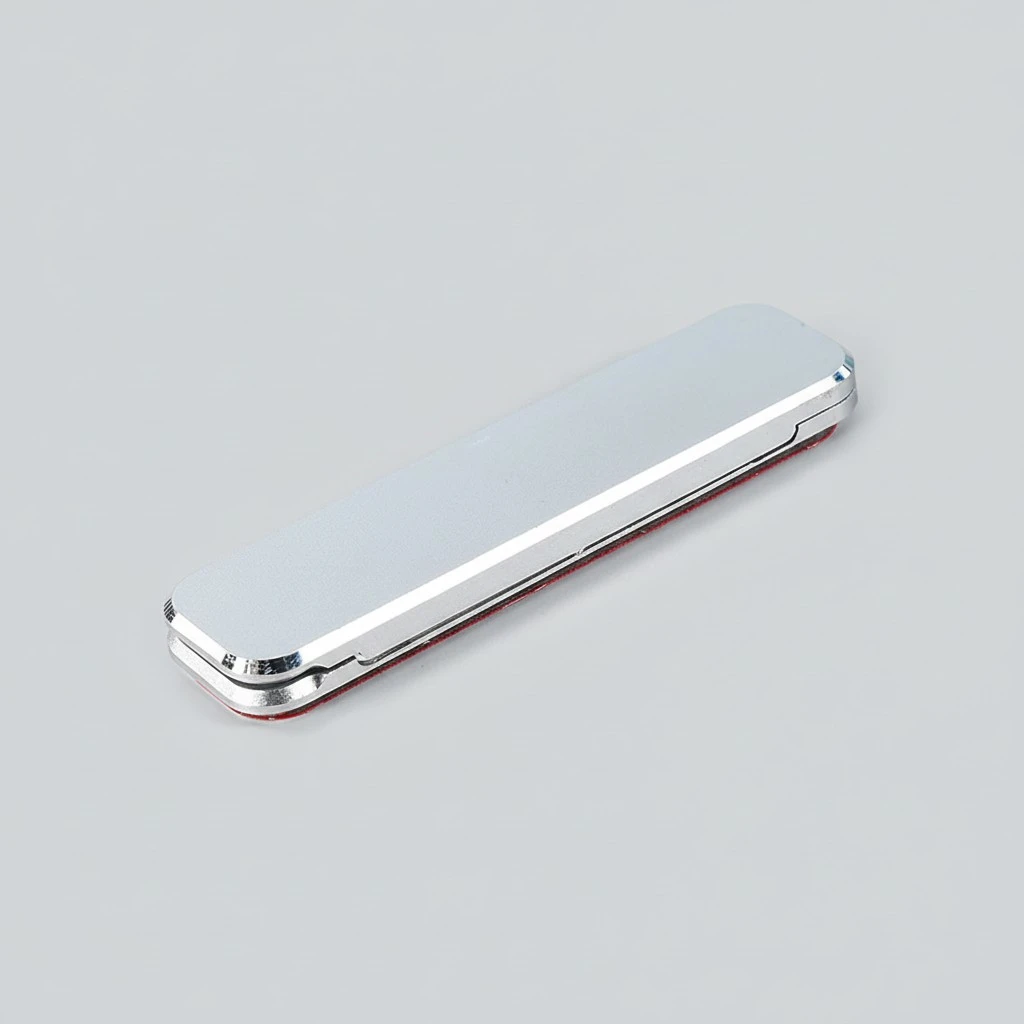 Aluminum Alloy Mobile Phone Holder Portable Mini Foldable Cell Phone Stand with Adhesive Silver