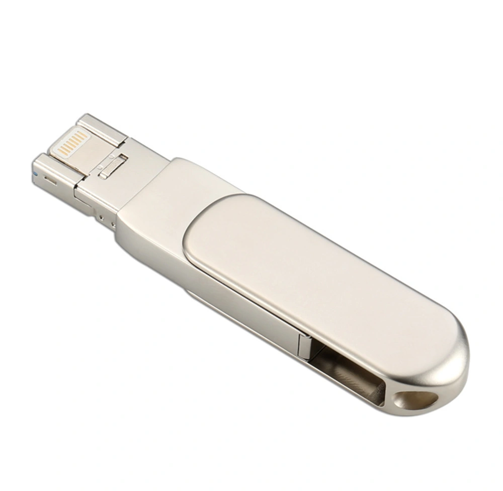 3 in 1 128GB Metal U Disk High Speed USB Flash Drive Memory Stick for iPhone/Android/Huawei/PC