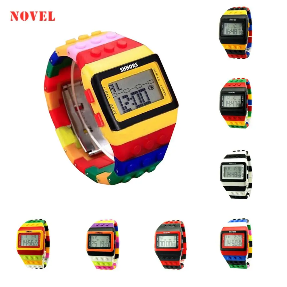 Unisex Colorful Digital Wrist Watch LED Rainbow Electronic Watch