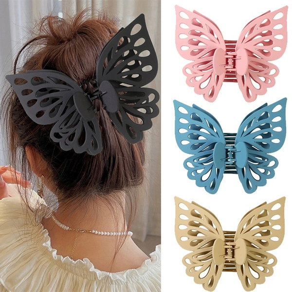 Large Butterfly Hair Claws For Women Fashion Double Layer Hollow Butterfly Claw Clips Headwear Hair Clips Hair Accessories