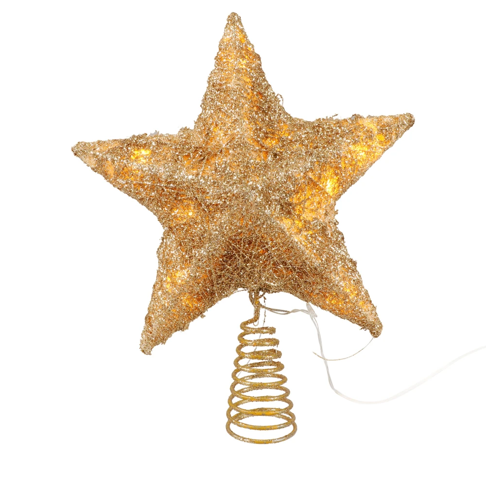 1Pc Decorative Star Shaped Design Adornment Xmas Tree Glowing Star Decor