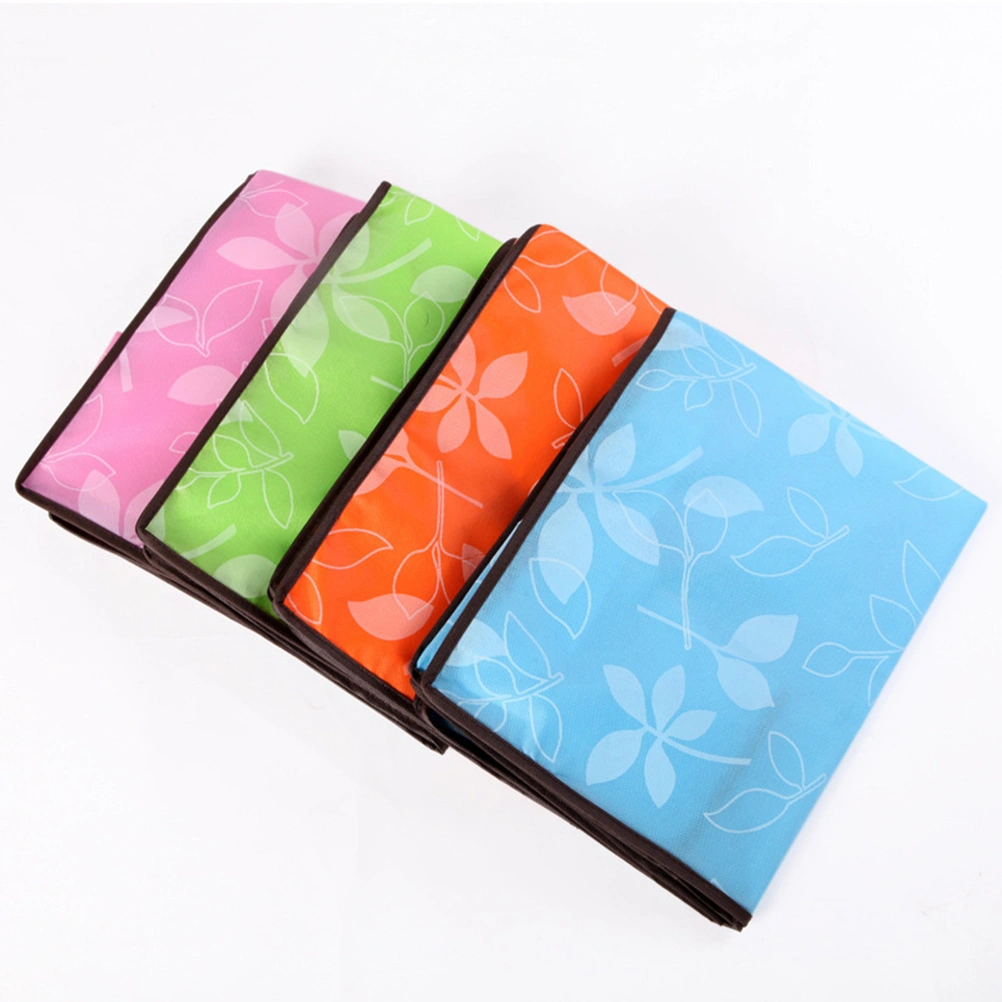 Collapsible See-through Quilt Storage Bag Flower Printed Portable Organization (Pink)