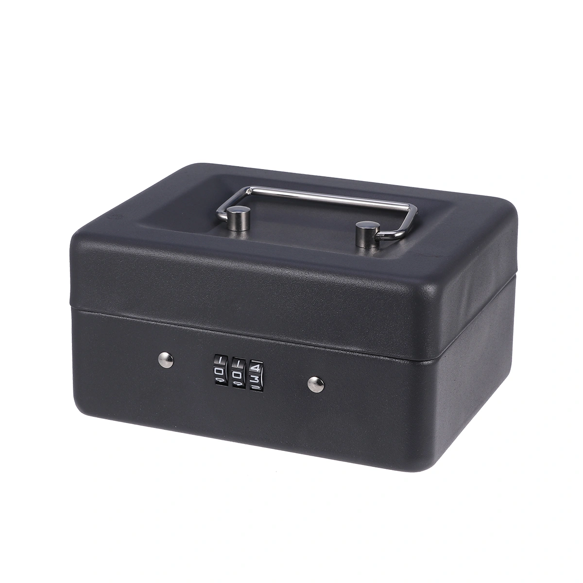 Cash Box with Combination Lock Thicken Durable Cash Box Safety Box Cash Store Cashier Box (Size S, Black)