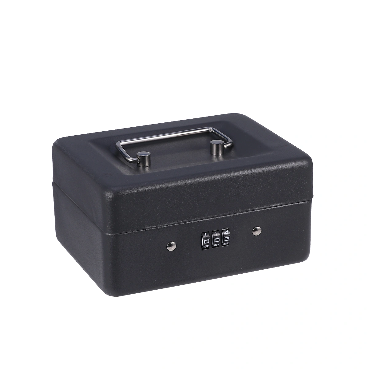 Cash Box with Combination Lock Thicken Durable Cash Box Safety Box Cash Store Cashier Box (Size S, Black)