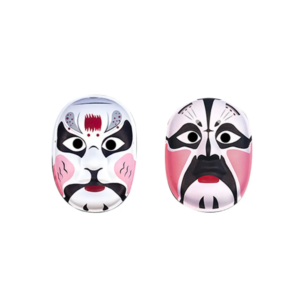 2 Pcs Handmade Mask Eco-friendly Pulp Peking Opera Pattern Mask Chinese Culture Figure Pattern Face Cover for Children Adults Festival Party Performance Club Supplies (Lu Zhishen, Zhang Fei Style White)