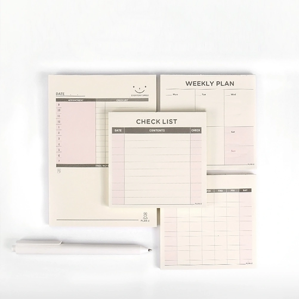 60 Sheets Memo Pad Schedule Plan Notebook Notepad Bookmark for School Office Supplies (Monthly Planner)