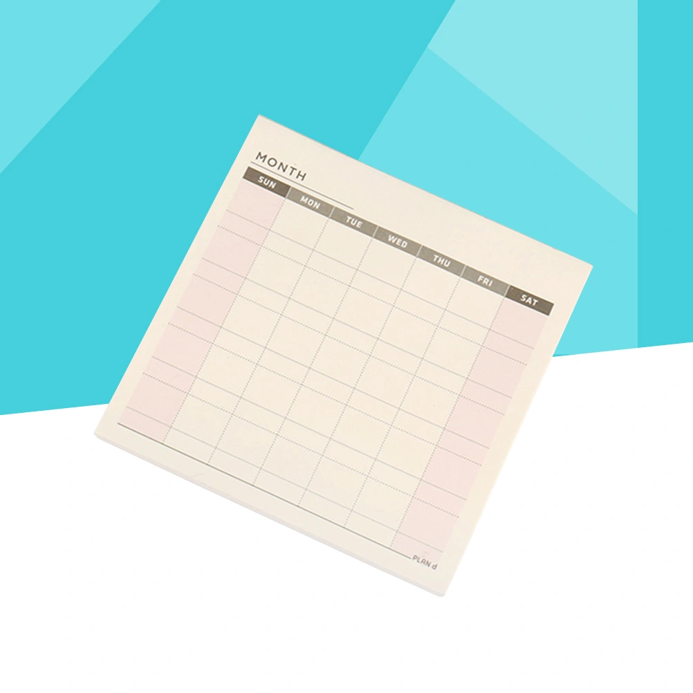 60 Sheets Memo Pad Schedule Plan Notebook Notepad Bookmark for School Office Supplies (Monthly Planner)