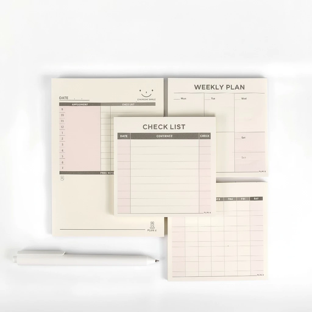 60 Sheets Memo Pad Schedule Plan Notebook Notepad Bookmark for School Office Supplies (Monthly Planner)