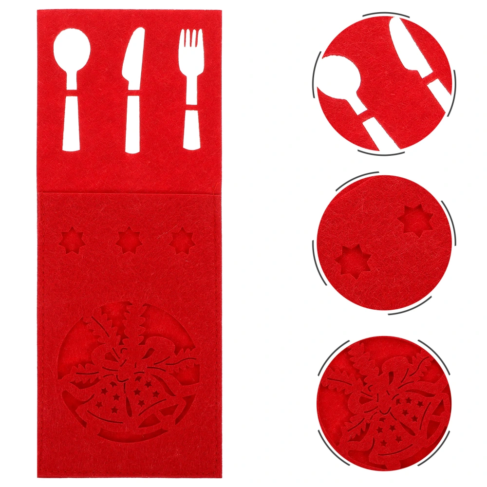 4Pcs Cutter Fork Storage Bags Cutlery Bags Festive Flatware Bags Table Cutlery Pouches