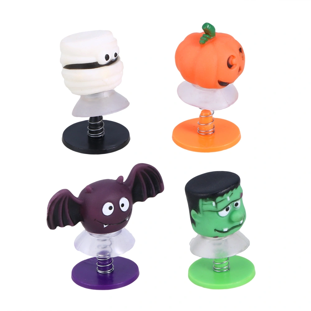 4PCS/Set Cartoon Style Halloween Bouncing Small Toy Pumpkin Bat Shape Sucking Bouncing Toy