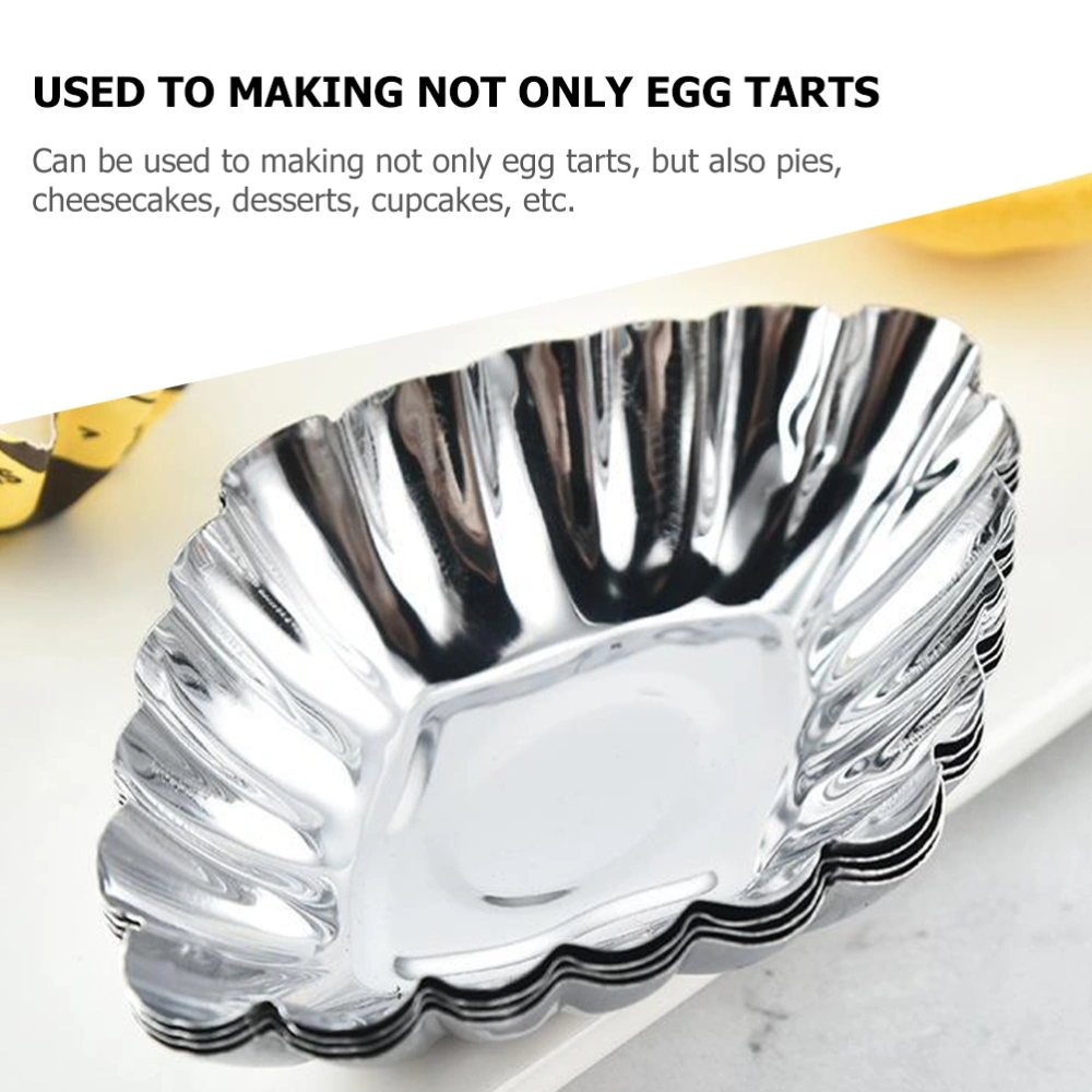 20Pcs Stainless Steel Egg Tart Molds Decorative Baking Tart Molds Muffin Molds Kitchen Cooking Molds