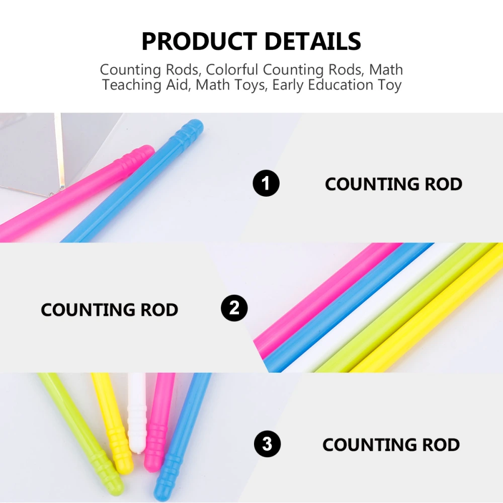 2 Sets Colorful Counting Sticks Mathematics Teaching Aids Children Counting Rods