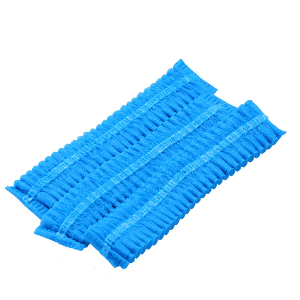 200PCS Cosmetic Disposable Hat Tattooed Reticulated Blue Caps Multi-purpose Dustproof Sterile Caps Elastic Band Supplies for Salon Home (Blue)