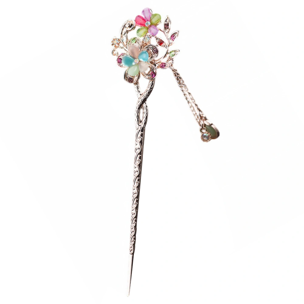 Rhinestone Flower Hair Stick Bride Hair Chopstick Women Hair Accessories