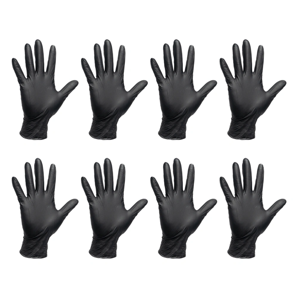 20Pcs Disposable Nitrile Gloves Gloves Hand Protective Gloves Multipurpose Gloves Size S Black