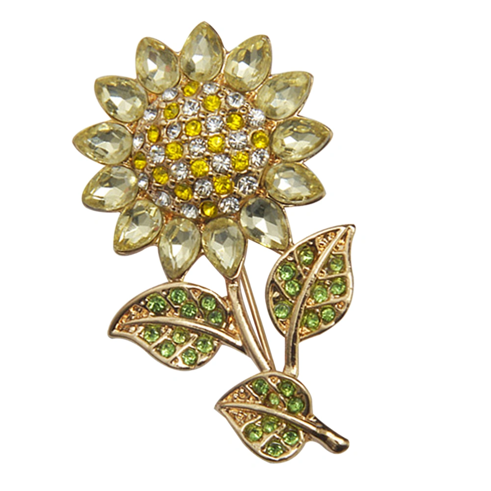 Elegant Rhinestone Brooch Sunflower Lapel Pin Cartoon Brightly Colored Pin for Women(Pattern 2)