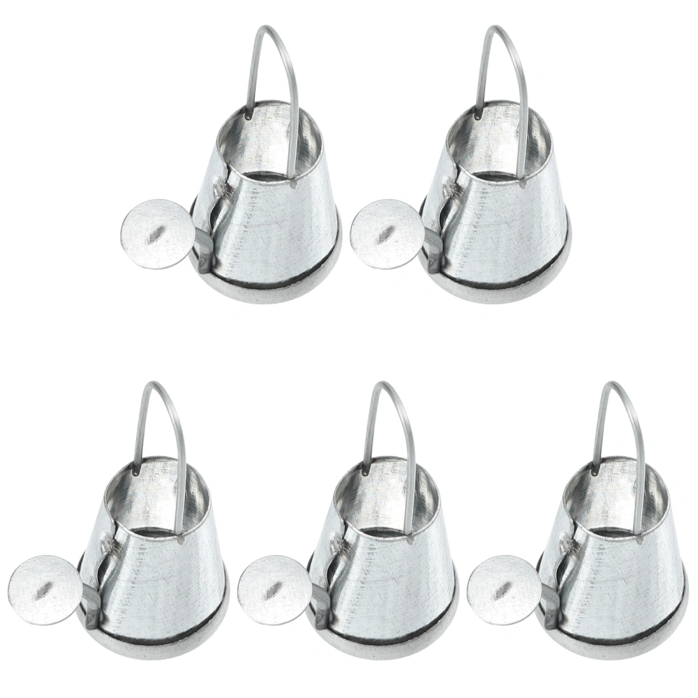 5pcs Mini House Iron Sprinkled Kettle Miniature Garden Decorative Mini Watering Can