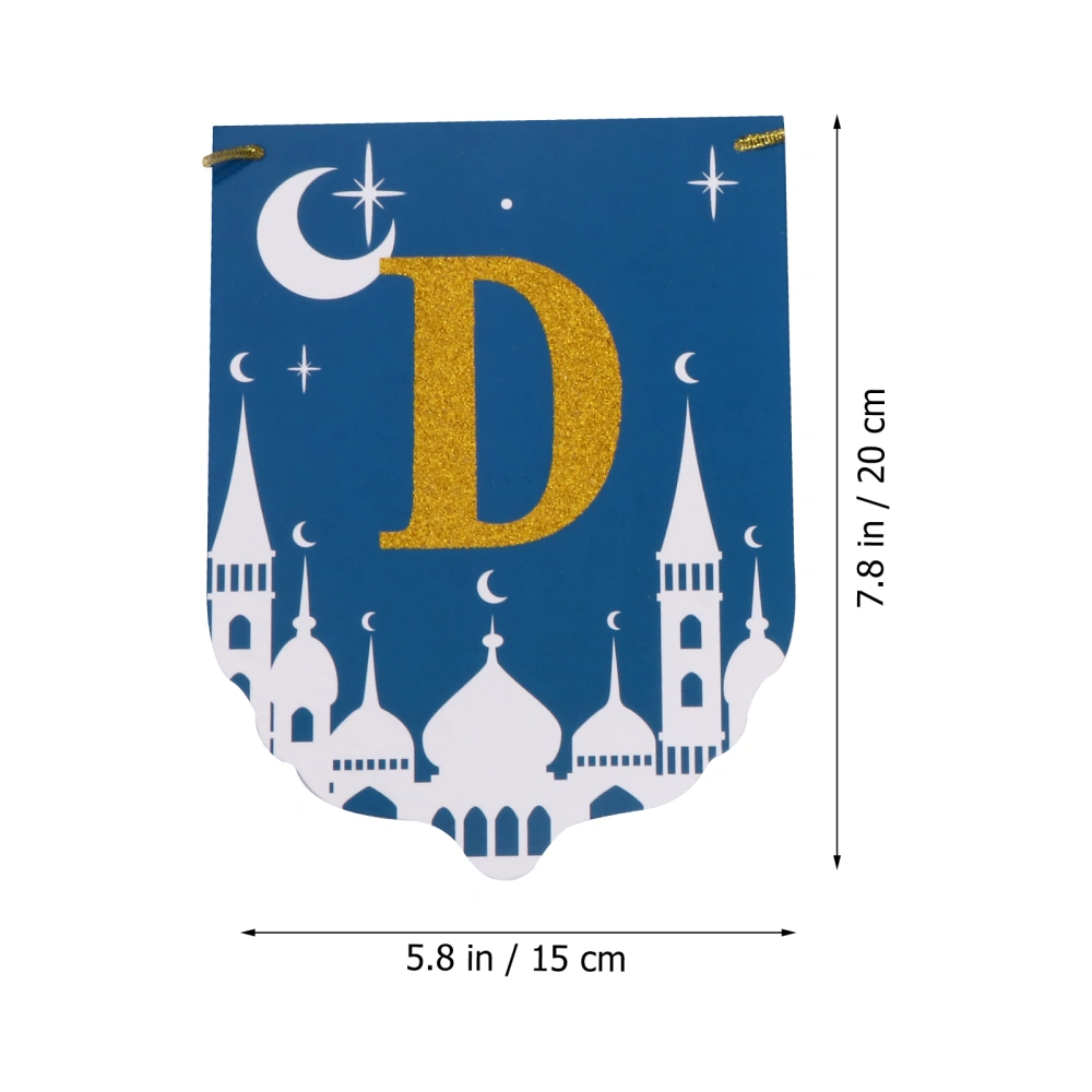 1 Set EID MUBARAK Party Hanging Banner Ornament Muslim Ramadan Festival Decor