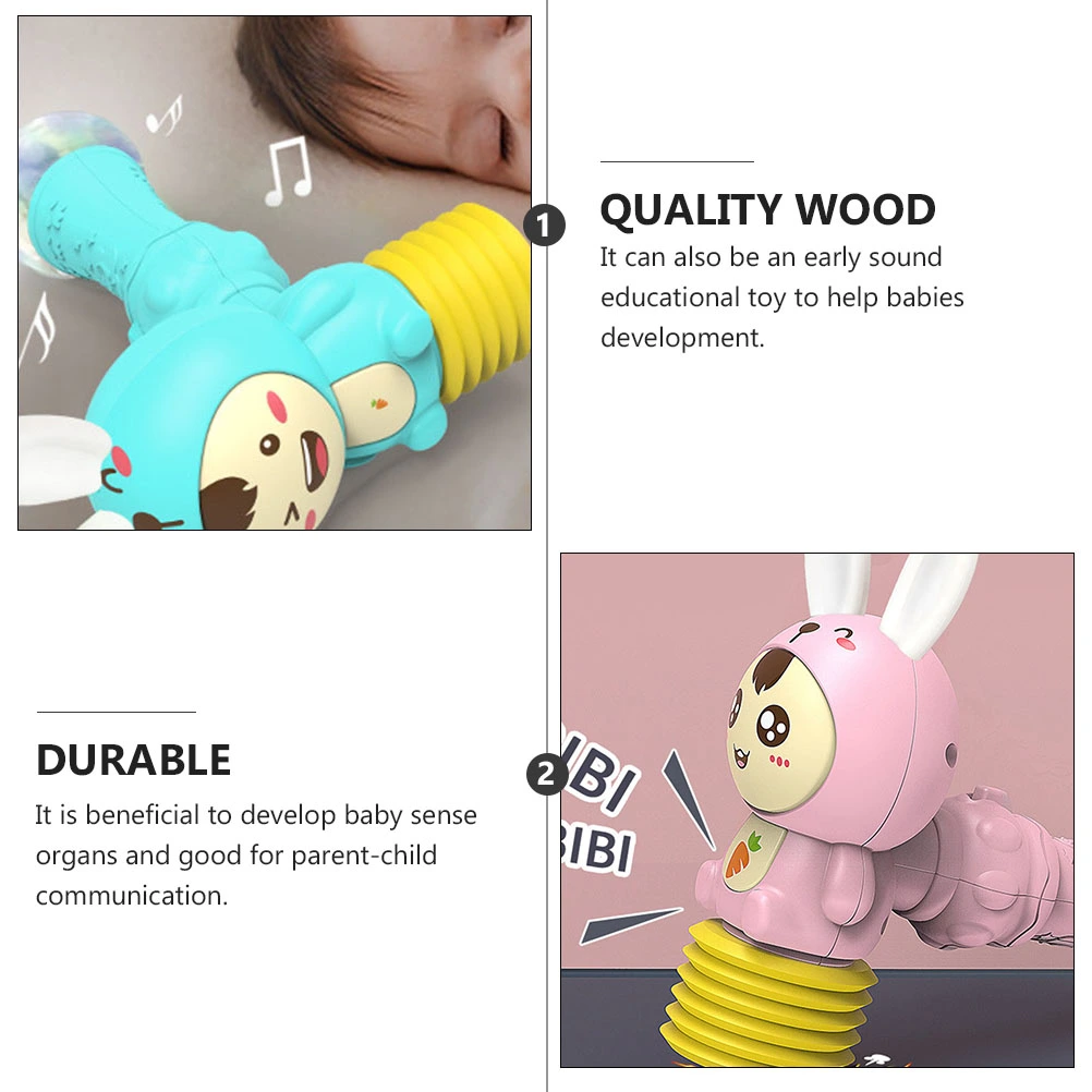 1Pc Wooden Colorful Hand Bell Kids Education Rattle Toy Chic Shaker Plaything