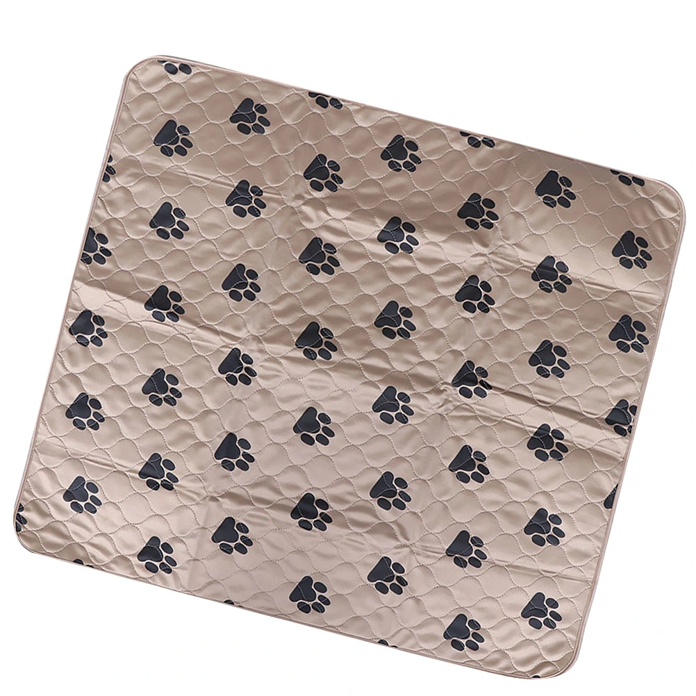 Washable Dog Pee Pads Footprint Printing Mat Water Absorption Training Pad Pet Supplies for Puppy Cat (60x40x0.5cm, Brown)