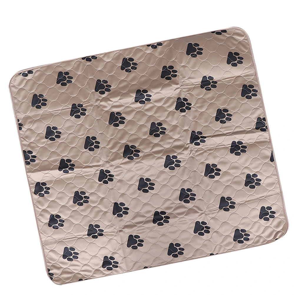 Washable Dog Pee Pads Footprint Printing Mat Water Absorption Training Pad Pet Supplies for Puppy Cat (60x40x0.5cm, Brown)