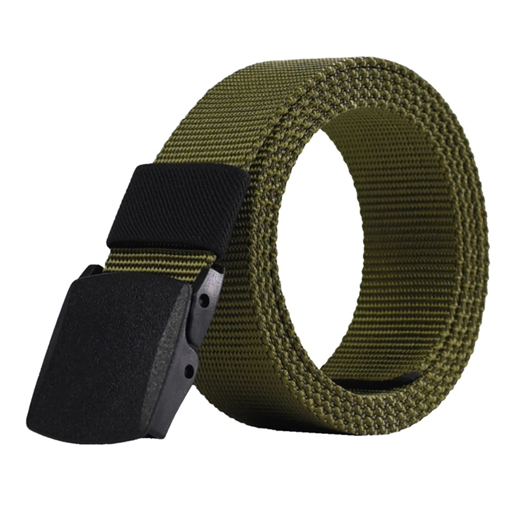 Canvas Breathable Military Style Belt with Plastic Buckle Quick-dry Belt for Men (Army Green)