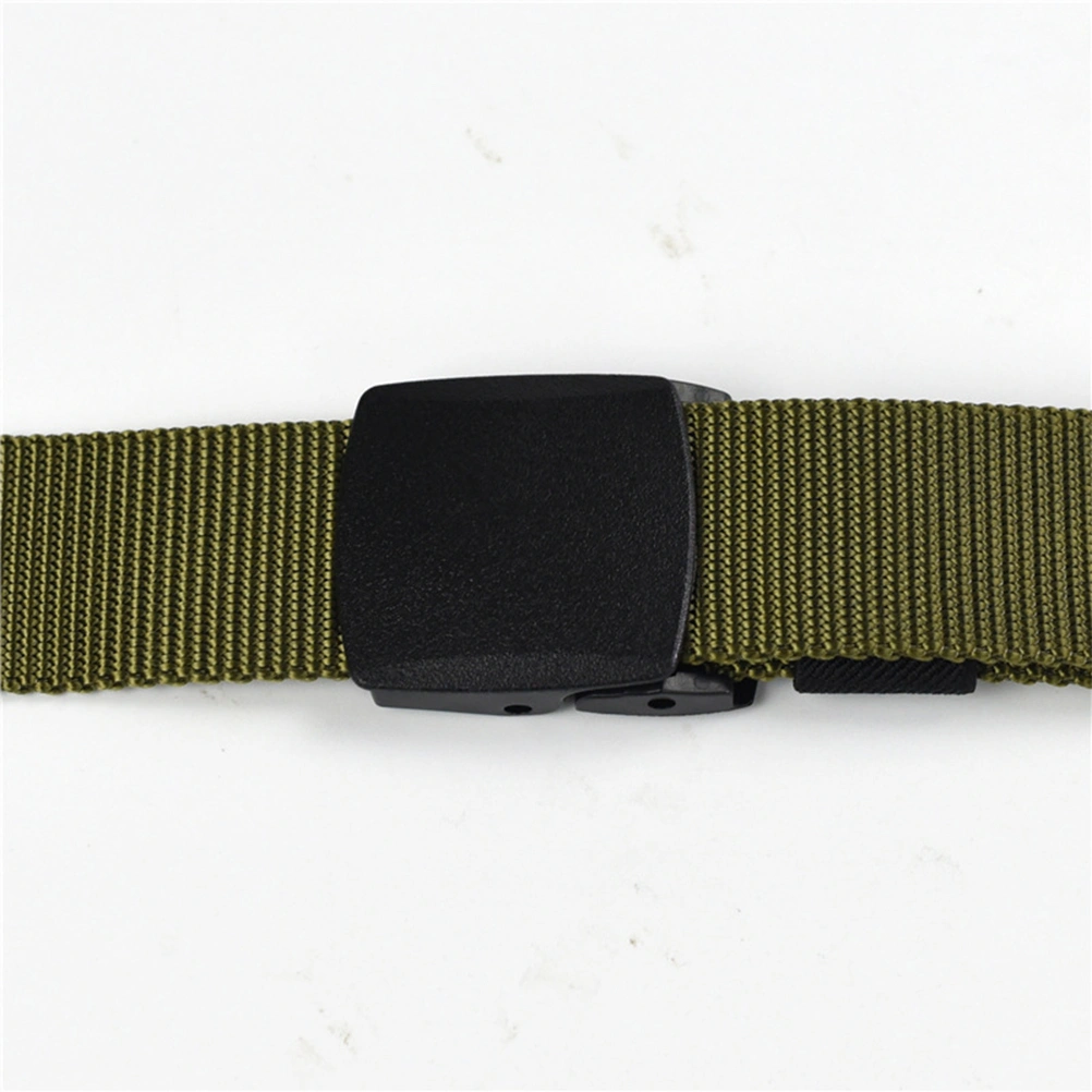Canvas Breathable Military Style Belt with Plastic Buckle Quick-dry Belt for Men (Army Green)