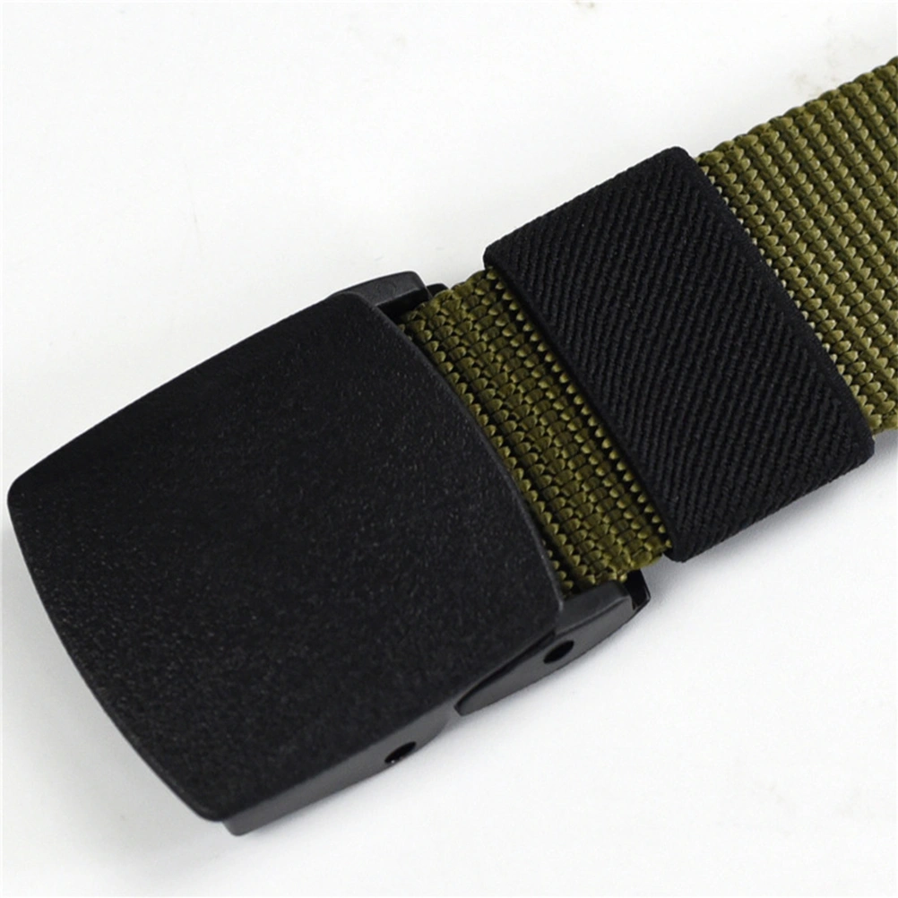 Canvas Breathable Military Style Belt with Plastic Buckle Quick-dry Belt for Men (Army Green)