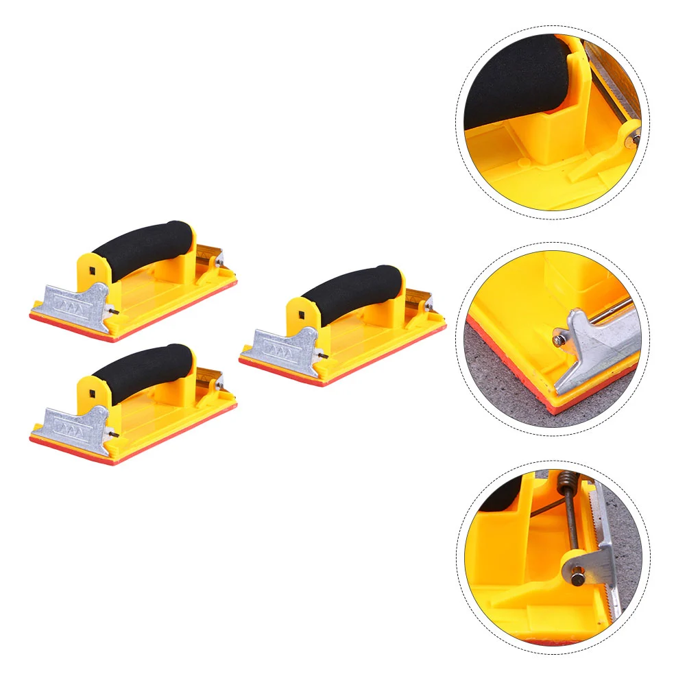 3pcs Sandpaper Holder Sanding Block with Sponge Handle Hand Sanding Tool